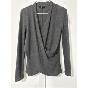 1. State Rib Knit Cross Front Wrap Top XSmall Nordstrom Gray Feminine Soft
